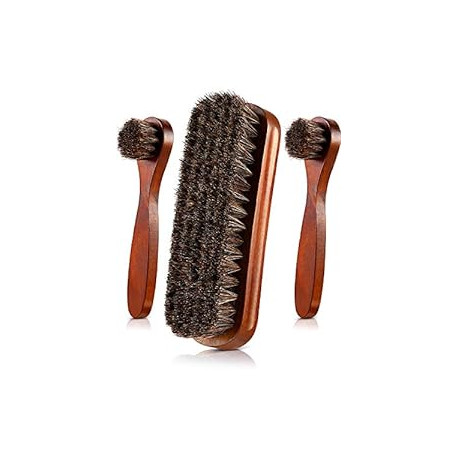 3 Pieces Horsehair Shoes Polish Brushes
