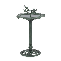 Birdbath Yard Statue, 20"L x 20"W x 33"H, Green