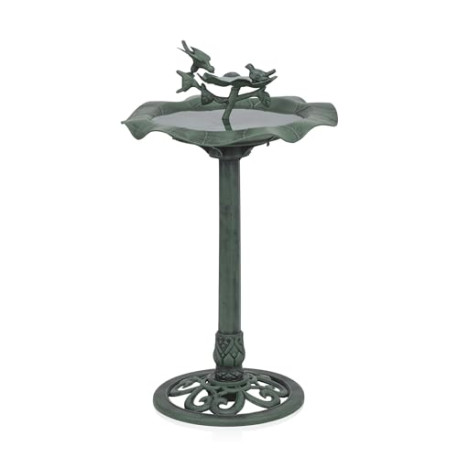 Birdbath Yard Statue, 20"L x 20"W x 33"H, Green