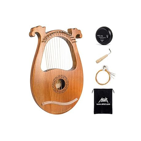 16 Metal Strings Mahogany Body Lyra Harp