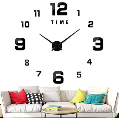 Frameless Large 3D DIY Wall Clock