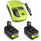 2Pack 6.0Ah 18V Li-ion Battery & Charger Compatible