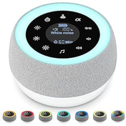 [2 in 1] White Noise Machine, Sleep Sound Machine with 7 Colors Night Light