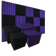 52 Pack 1" x 12" x 12" Black/purple Acoustic Wedge Studio