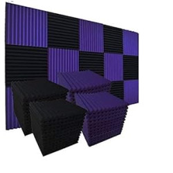 52 Pack 1" x 12" x 12" Black/purple Acoustic Wedge Studio