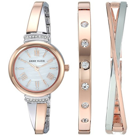 Women's Premium Crystal Accented Bangle Watch Set, AK/2245