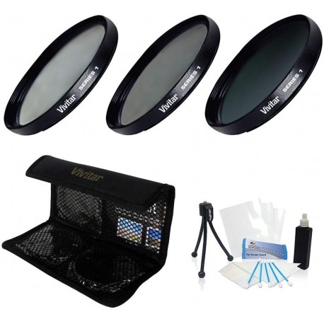 55mm Digital High-Resolution ND8 Filter Kit (UV, CPL, ND8) with Deluxe Filter Carry Case