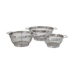 Stainless Steel Colander Sieves-Set of 3, Multi Sized