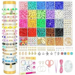 5000Pcs Heishi Flat Preppy Polymer Clay Beads