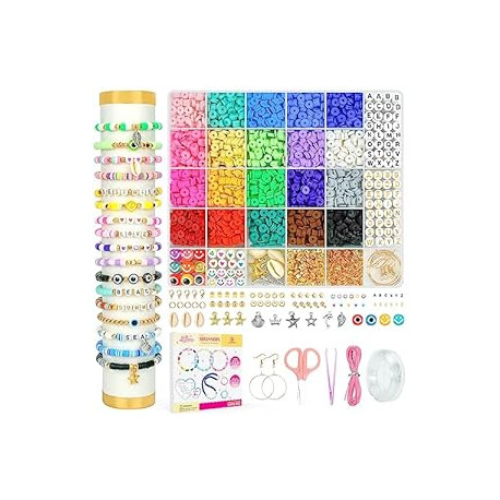 5000Pcs Heishi Flat Preppy Polymer Clay Beads