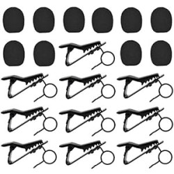 20 Pcs Metal Lapel Mic Clips Sponge Cover Kit
