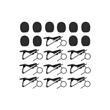 20 Pcs Metal Lapel Mic Clips Sponge Cover Kit