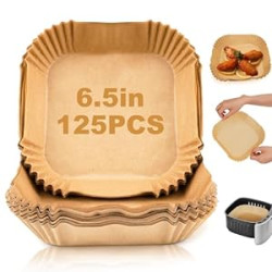 Air Fryer Paper Liner Disposable - 100PCS 6.5 Inch Square Liners