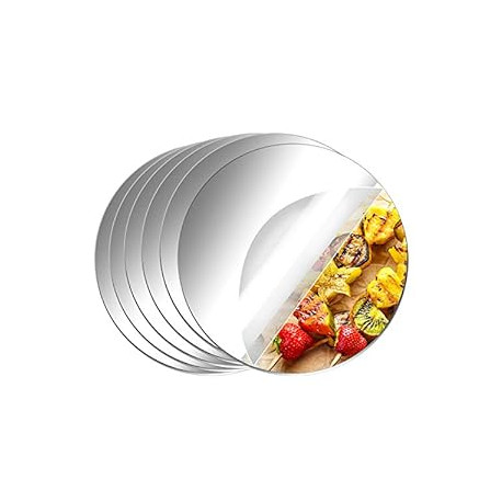 6 Pack Acrylic Round Mirrors Non Glass