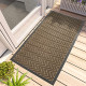 Clean Patio Entryway Floor Mat, 48"x24", Chevron Brown