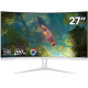 27" Curved White Monitor, Full HD(1920x1080P)
