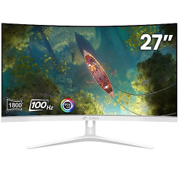 27" Curved White Monitor, Full HD(1920x1080P)