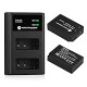 2-Pack LP-E17 Battery and Dual USB Charger Compatible