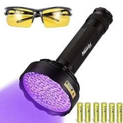 SV128 395nm UV Flashlight 128 LED Ultraviolet Blacklight Black
