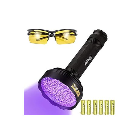 SV128 395nm UV Flashlight 128 LED Ultraviolet Blacklight Black