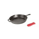 Pack 2 of Lodge Cast Iron Skillet with Red Silicone Hot Handle Holder, 12-inch