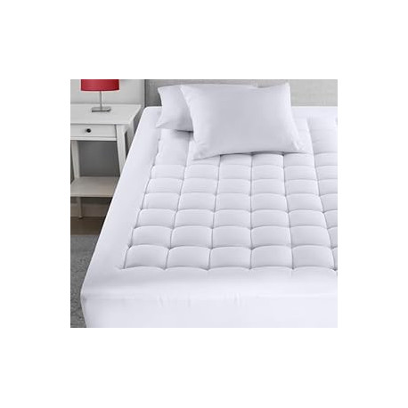 Pillow Top Mattress Topper (54x75 Inches, White)