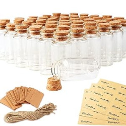 48pcs Smal Glass Bottles with Cork