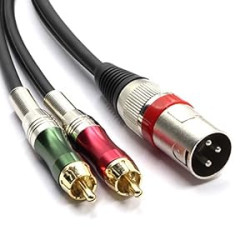 1.5 Meters XLR Male to Dual RCA Male Plug Stereo Audio