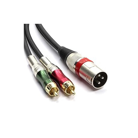 1.5 Meters XLR Male to Dual RCA Male Plug Stereo Audio