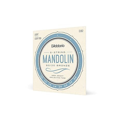 D'Addario EJ62 80/20 Bronze Mandolin Strings, Light, 10-34