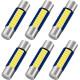 6PCS 28mm 29mm 6614F Festoon LED Car Bulb