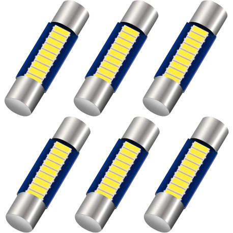 6PCS 28mm 29mm 6614F Festoon LED Car Bulb
