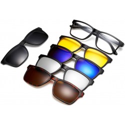 5Pcs Clip-on Sunglasses, Light Weight Polarized Magnetic Lens