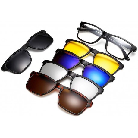 5Pcs Clip-on Sunglasses, Light Weight Polarized Magnetic Lens