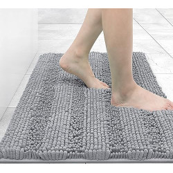 Machine Wash Dry, Bath Mats for Bathroom, 24x16, Grey