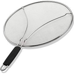 Splatter Screen for Frying Pan - 9.5 Inch Stainless Steel Grease Splatter Guard