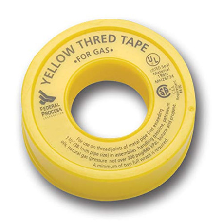 Yellow PTFE High Density Thred Tape Roll
