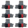 Package of Six Canon P23-DH V Calculator Ink Roller, Black and Red, Compatible