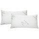 2pc Bamboo Pillow Shredded Memory Foam for Sleeping (Queen, White)