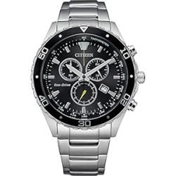 Watch in Silver-tone Stainless Steel, Black Dial (Model: AT2387-52E)