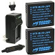(2-Pack) and Charger for Panasonic DMW-BLE9