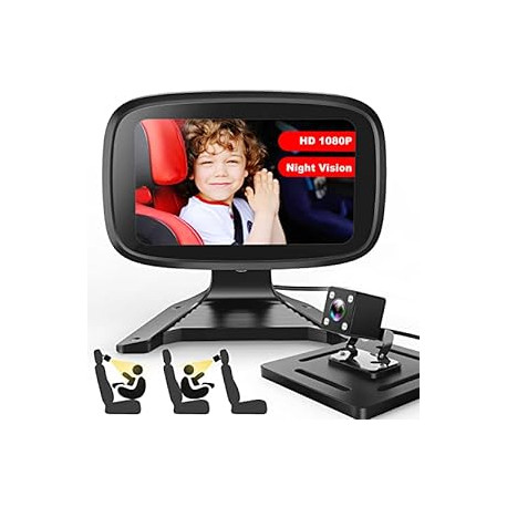 Baby Car Camera HD 1080P Clear Night Vision 4.3''
