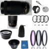 Nikon AF-P DX NIKKOR 70-300mm f/4.5-6.3G ED Lens Kit W Filters Hood Case +2Lens+