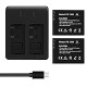 2 x 1350mAh Rechargeable Action Camera Battery
