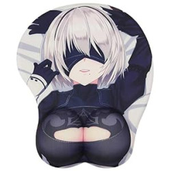 Mouse Pad with Gel Wrist Support, Non Slip (Black)
