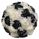 Hand Made Shining Crystal Rhinestones Pearl Silk Rose Bridesmaid Bridal Artificial