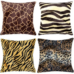 4 Pack - 18" x 18" Short Faux Fur Cushion Decorative Pillow Cover