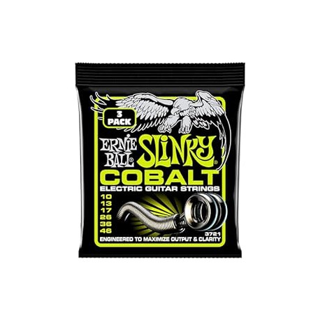 Ernie Ball Regular Slinky Cobalt Electric Guitar Strings 3 Pack - 10-46 Gauge