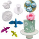 3Pcs Dove Fondant Plunger Cutters
