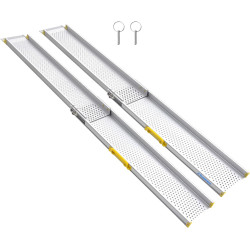 8FT Portable Aluminum Wheelchair Ramp, 8" W, Holds Up to 600lbs
